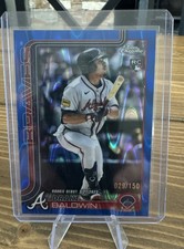2025 Topps Chrome Update Drake Baldwin RC Blue Wave Refractor #029/150 Braves