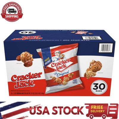 Cracker Jack Classic Caramel Popcorn 1.25 oz (30 Bags) | Sweet Crunch Snack