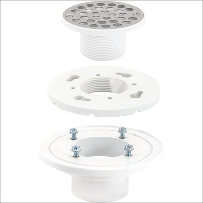 EZ-FLO 2 Inch x 3 Inch PVC Low Profile Floor & Shower Drain, Stainless Steel ...