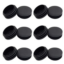 12PCS 45mm 1 3/4 Inch Round Black Plastic Plug End Cap  Pipe Tubing End Cap, Fu