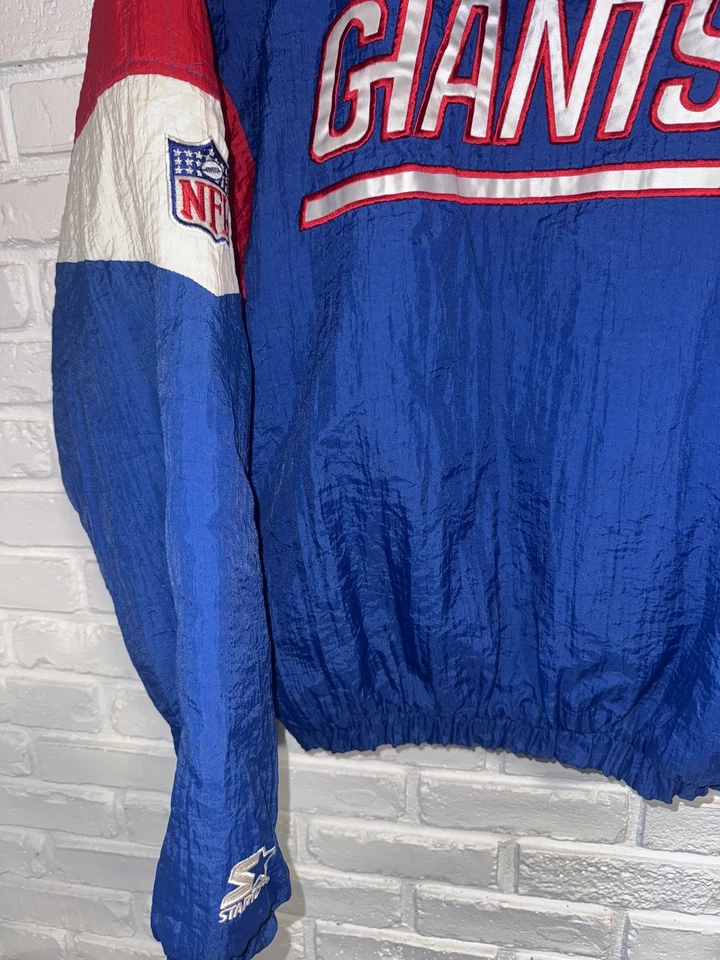 Vintage 90s Starter New York Giants 1/4 Zip Puffer Pullover Jacket Size L - Image 4 of 4