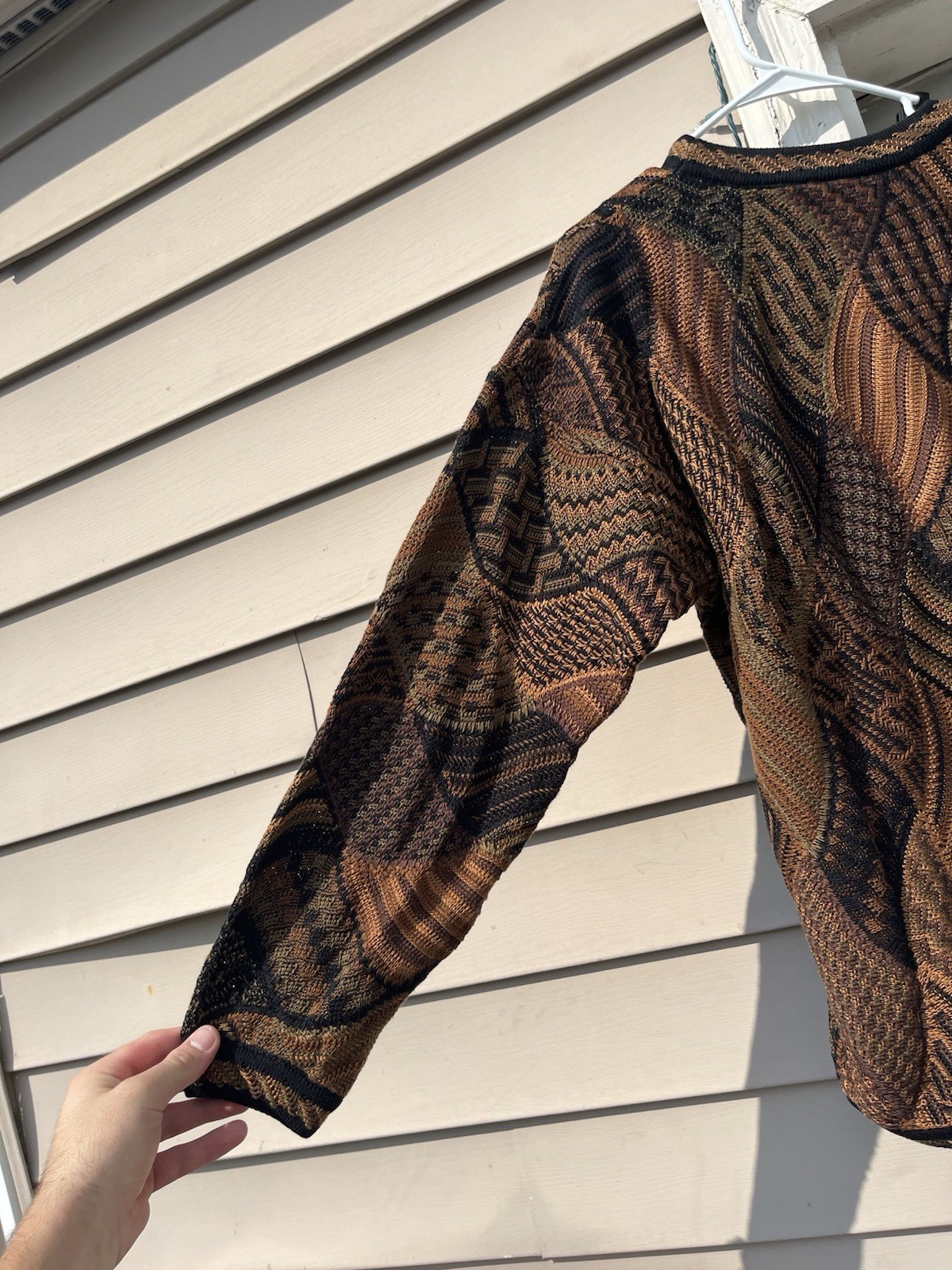 Vintage 1990s Tundra 3D Coogi Style Sweater Size M - Gem
