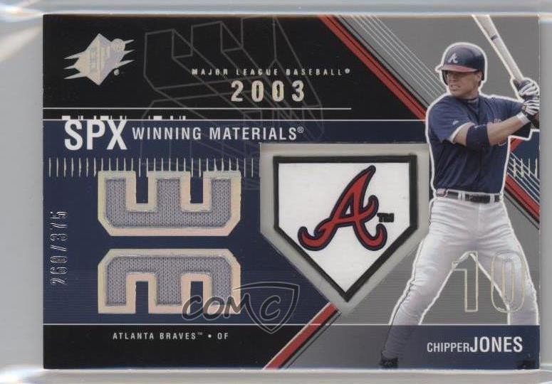 2003 SPx Winning Materials 375 Team Logo 260/335 Chipper Jones #WM-CJ1 HOF n8a