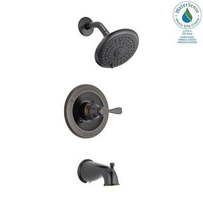 Delta Porter Single Handle 3 Spray Tub and Shower Faucet Oil Rubbed Bronze