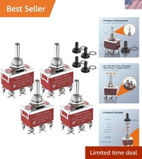 30 Amp 12V DPDT Toggle Switch Pack - Durable & Waterproof for Boats & Auto Use