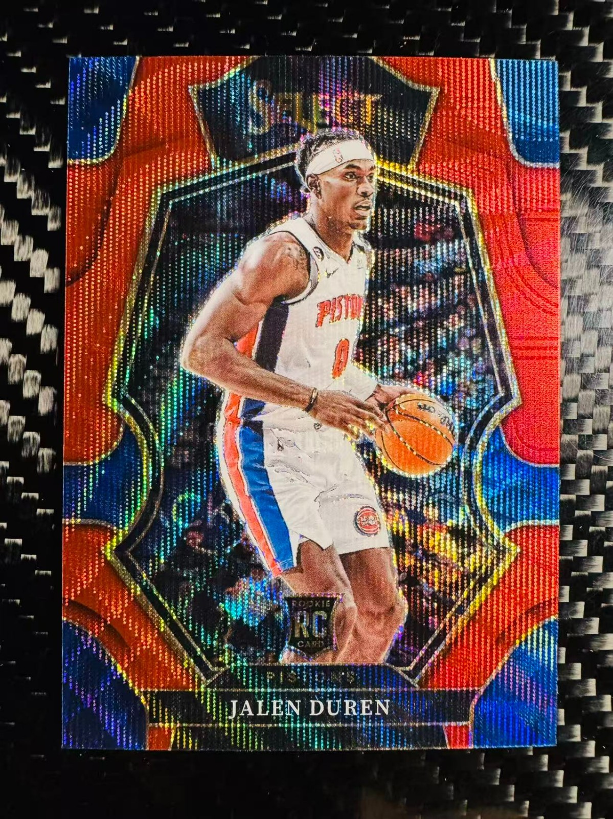 Jalen Duren 2022-23 Panini Select Premier Level Asia Red Wave RC #176 Pistons
