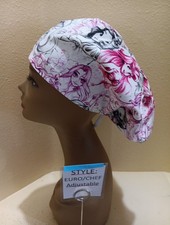 Princess Sketch Women's Euro/Chef Surgical Scrub Hat/Cap Handmade