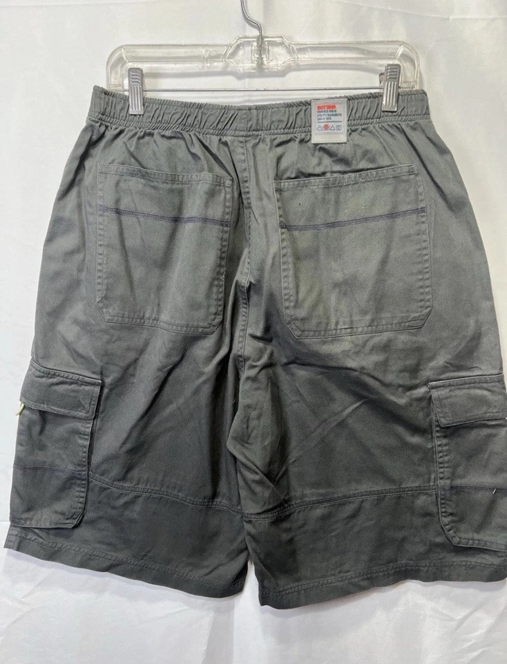 Shorts cargo Gotcha tamanho G cinza skate surf bolsos cintura 30 comprimento 23 anos 90 - Imagem 2 de 4