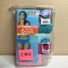 Womens 5 Pack Fruit of The Loom Low Rise Heather Briefs Women  s Size 8