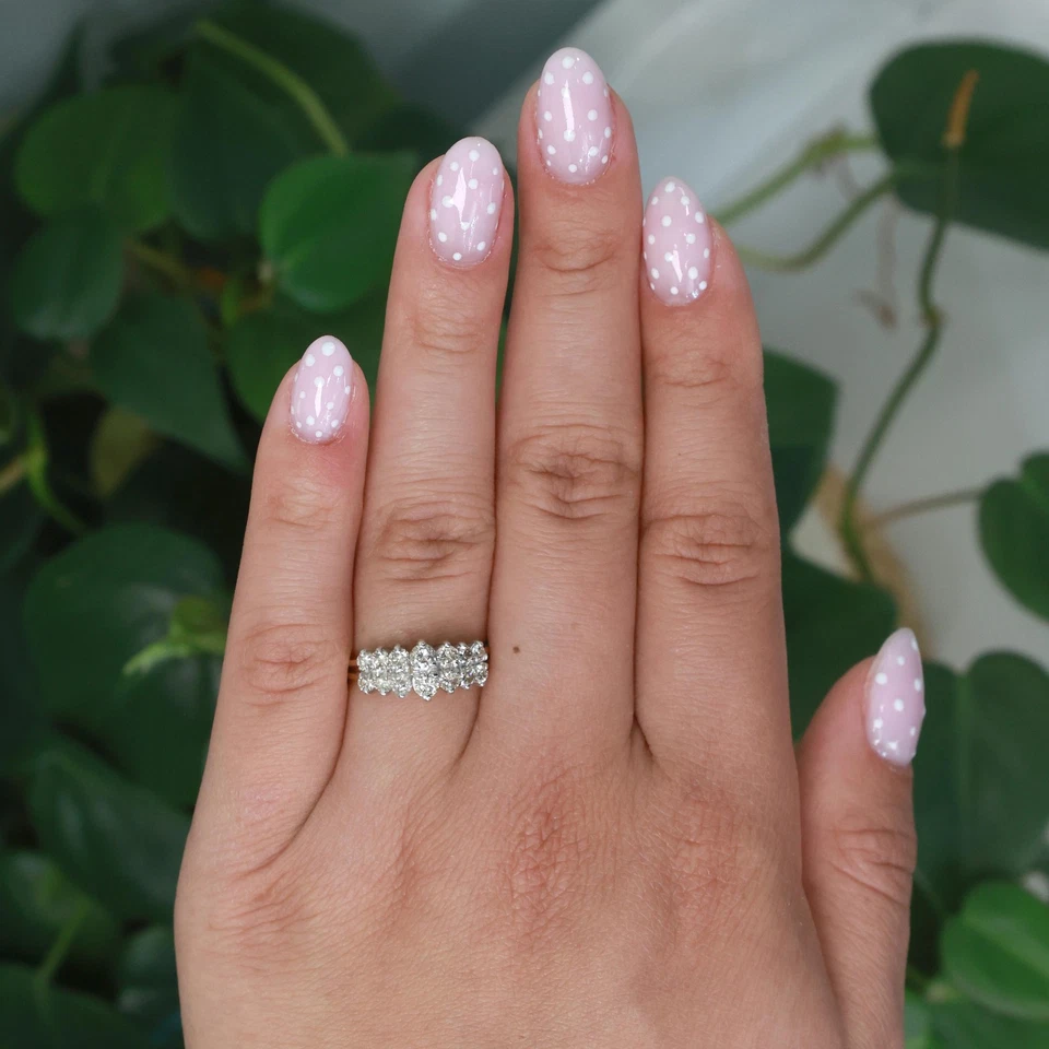 2-Row Diamond Dome Ring 14K Gold 1.25 TW Size 7 Ladies Estate - Image 2 of 4