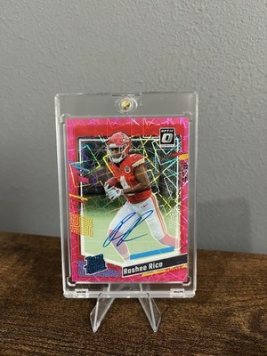 2023 Panini Donruss Optic Rashee Rice Rookie Pink Velocity Auto /50 Chiefs