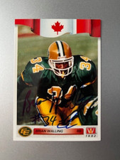 signed in person  BRIAN WALLING  CFL  EDMONTON ESKIMOS   A/W  #124  1992