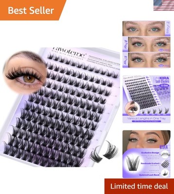 144 Count Wispy Cluster Lashes - Luxurious 10-18mm Extensions for Any Occasion