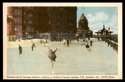 Postcard Skating on Dufferin Terrace, Quebec City, QC