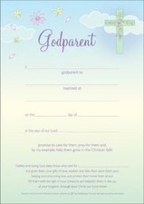 TLC Heavenly Gifts Godparent Certificate - Cross with Flowers - 10 Pack