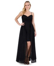 Eliza J Women's Sweetheart Tulle Asymmetric Ballgown - Black - Size 4