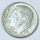 1961 D ROOSEVELT SILVER DIME - 90% SILVER - CIRCULATED COIN #5092