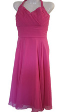 Mori Lee Pink Halter Sleeveless Pleated Sweetheart Neck Dress Size 18 W006
