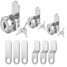 3 Pcs Cabinet Locks with Keys, 5/8" Tubular Cam Locks keyed Alike, RV Storage...