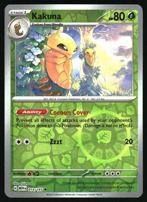 Pokemon Reverse Holo Kakuna SV: Scarlet & Violet 151 014/165 NM