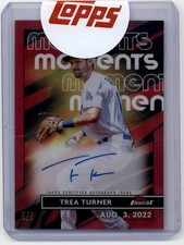 2023 Finest Moments Autographs Red Refractors #FMATT Trea Turner Auto 5/5 Sealed