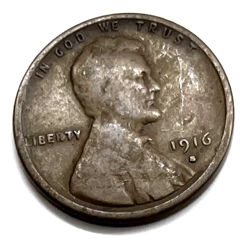 1916 S Lincoln Wheat Cent Average Circulated Copper G VG Penny Old Estate Coin