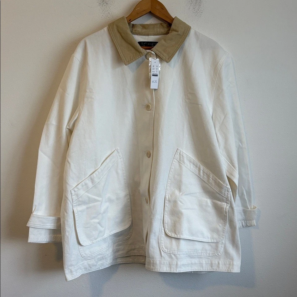 J. Crew Barn Jacket™ en lona talla 2X marfil crema Foto 2 de 4