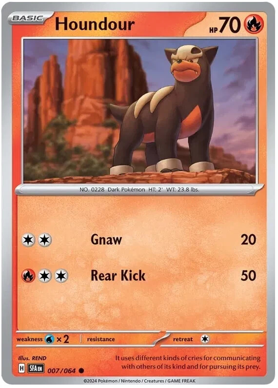 pokemon houndour card SFA-EN 007/064 : Common : Shrouded Fable clear acrylic holder that perfectly accentuates the stunning visual design and character artwork H O U N D