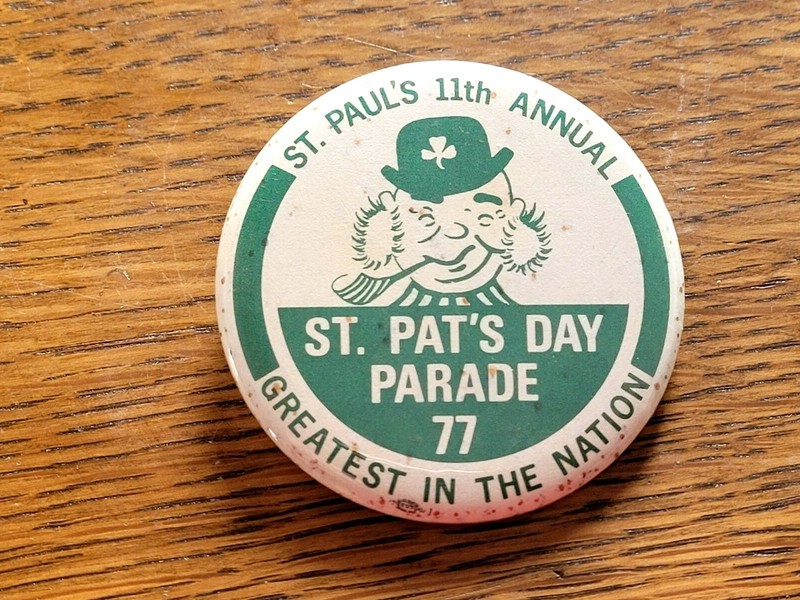 1977 St. Paul's 11th Annual St. Patrick's Day Parade Pinback Button - Minnesota