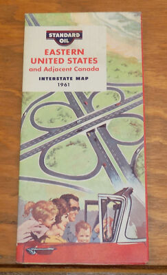 1961 STANDARD OIL Road Map of the EASTERN UNITED STATES & ADJACENT CANADA