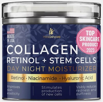 Collagen Botanical Stem Cells Cream Retinol Anti-Aging Day & Night 1.76 Oz