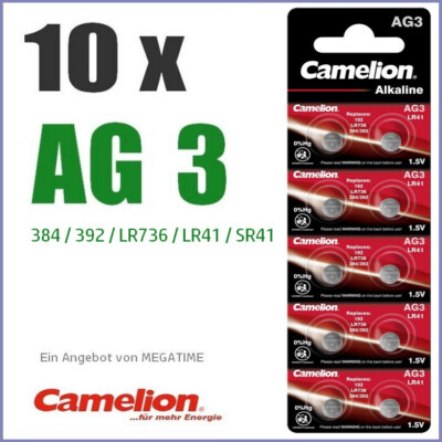   10 Uhrenbatterien u.a. für Swatch POP & LADY Uhren AG 3 = LR41/392/LR736/SR41W