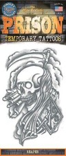 Tinsley Transfers Reaper Prison Temporary Tattoo FX, Black White