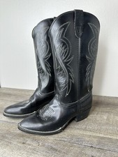 Vintage Bronco Black Faux Leather Western Women’s Boot USA Made Size 8.5 D