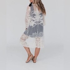 Cupshe Butterfly Lace Kimono / Coverup Crochet Embroidered one size