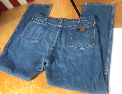 Vtg USA Wrangler Original 13MWZ Cowboy Distressed Jeans Mens 38x34 (36x32.5)