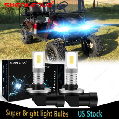 2pcs 8000K LED Headlight Bulbs For EZGO TXT Medalist Shuttle Workhorse RXV Cart