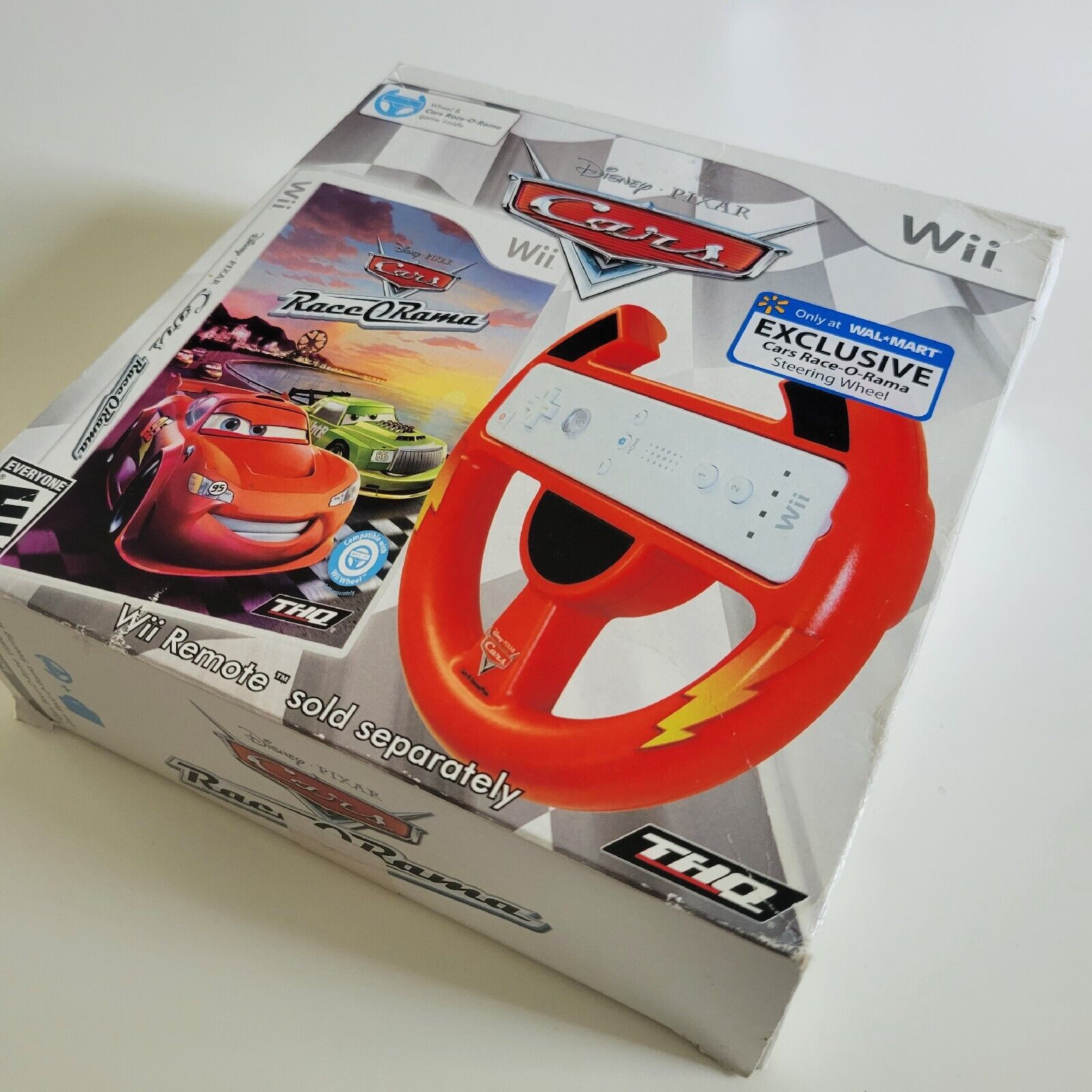 Cars Race-O-Rama Nintendo Wii + 2 Wii Wheels OEM Bundle Disney/Pixar Racing  GC