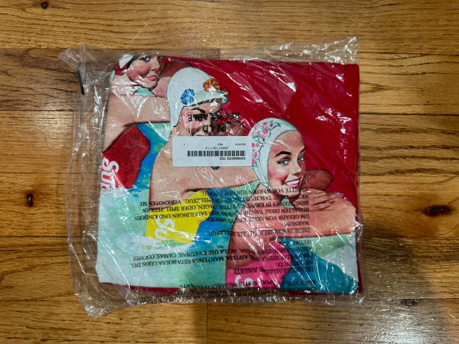 Tee shirt rouge neuf Supreme Swimmers grand L SS18