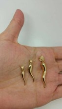14k Solid Yellow Gold Italian Horn Pendant