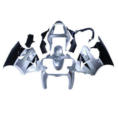 For Kawasaki Ninja ZX6R ZX600J 2000 2001 2002 Silver Black Fairings Bodywork Kit