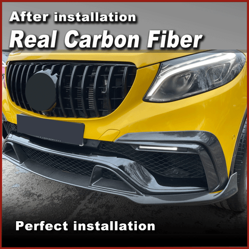 REAL CARBON Front Bumper Lip Spoiler For Mercedes Benz GLE W166 GLE63 15-19 - Picture 5 of 11