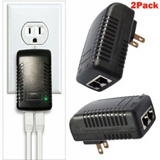 2PC 12V 1A PoE Injector Power Over Ethernet Adapter for 802.3af IP Phone WLAN AP