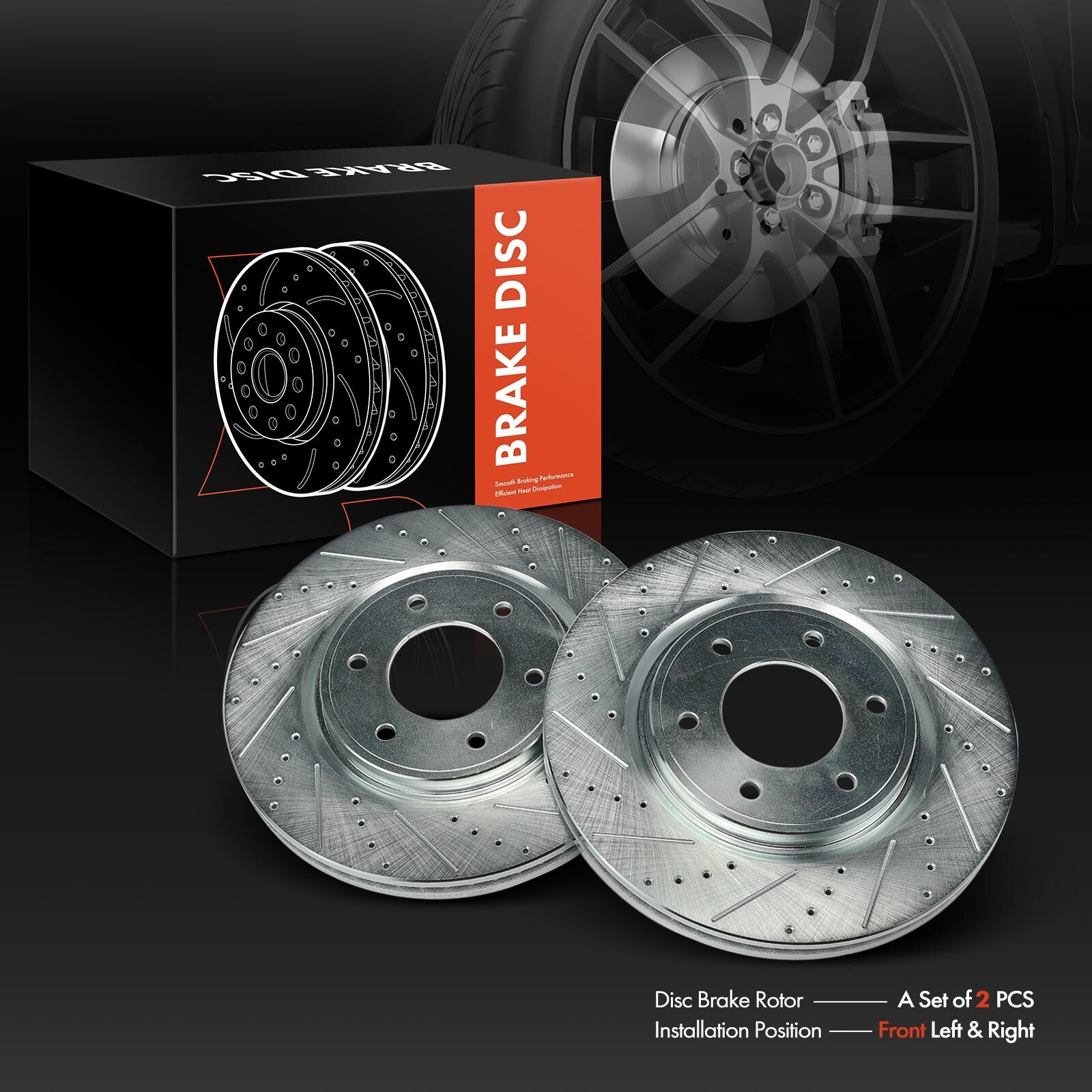 Drilled Brake Rotor for INFINITI QX56 Nissan Armada TITAN 0819 5.6L