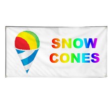 Vinyl Banner Multiple Sizes Snow Cones Food and Drink Retail Ice Cream Outdoor