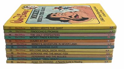 Walt Disney Fun To Read Library Beginning Reader Books Vintage Lot of 12 (N)