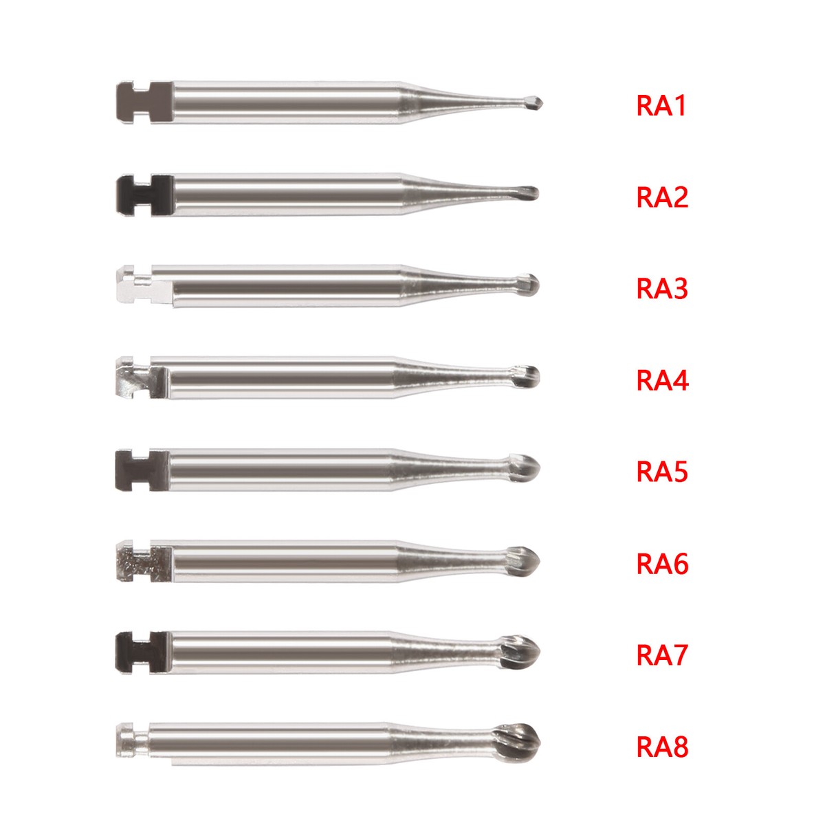 Dental Round Latch Carbide Bur RA 1 2 3 4 5 6 7 8 Midwest For Slow