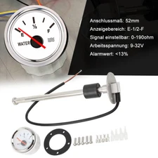 Fuel Level Sending Unit with Gauge 52mm Boat Fuel Water Level Sender Gas Tank US