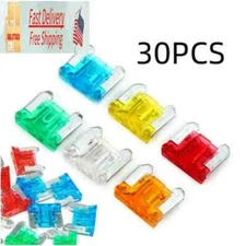 Micro Mini Blade Fuses Assorted Kit Car Auto Truck SUV Low Profile 5-30A 30Pcs