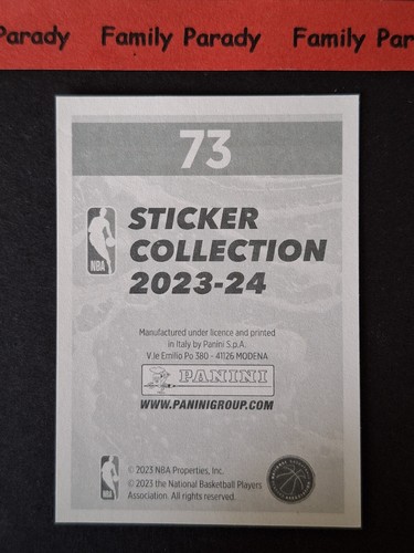 Jonas Valanciunas 73 Pelicans Sticker Panini NBA Basketball 2023-2024 - Picture 2 of 2